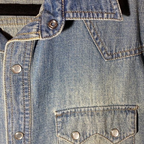 Structure Men’s Denim Snap Button Shirt Size Medium 38-40 - Picture 6 of 9